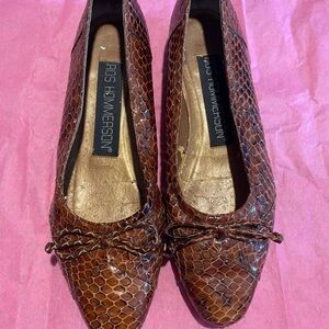 Ros Hommerson Brown Snake Print Women's Shoes